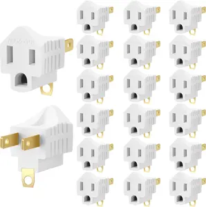 20 count 3 Prong to 2 Prong Adapter Polarized 3 Pin to 2 Pin Power for Wall, Grounding Converter Adapter, Outlets Plugs Household Appliances(White)