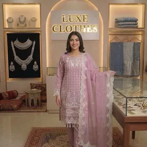 Women's Bin Saeed Ready-Made Embroidered Chikankari Casual Dress, Womenswear