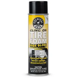 CHEMICAL GUYS Cling On Tire Foam – Thick, High-Foaming Tire Spray Clings to Sidewalls to Break Down Dirt & Grime, Cleans and Restores Deep Black Look, Easy Spray & Walk Away Formula, Safe on Rubber & Trim