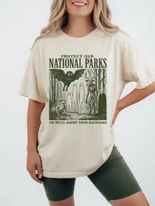 Protect Our National Parks Shirt, Cryptidcore Tee, Haunt Your Backyard Tshirt, Retro National Park Sweatshirt, Hiking Gift, Comfy Outfit