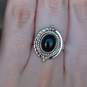 Black Onyx Sterling Silver Statement Ring