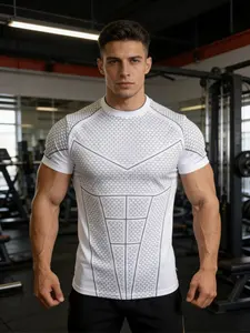 Men's Batman Compression Sports Shirt, Short Sleeve Workout Top, Quick-Dry Moisture-Wicking, Breathable, Ideal for Fitness Training