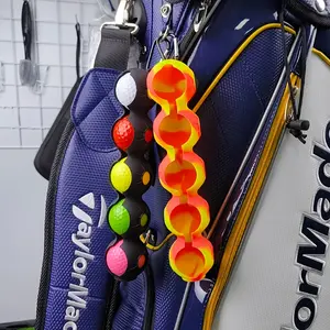 New Golf Ball Holder, Golf Accessory, 5-Ball Capacity Silicone Material, Portable Design, Easy-To-Attach to Bag or Car, Durable & Protective