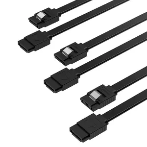 Sabrent SATA III 6Gbps Straight Data Cable with Locking Latch for HDD SSD DVD Drives 20 Inch 3 Pack