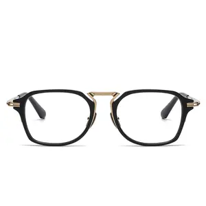 YU Pure Titanium Glasses Frame Retro Square Unisex - Elegant Design for Everyday Wear Comfortable Pure Titanium Material