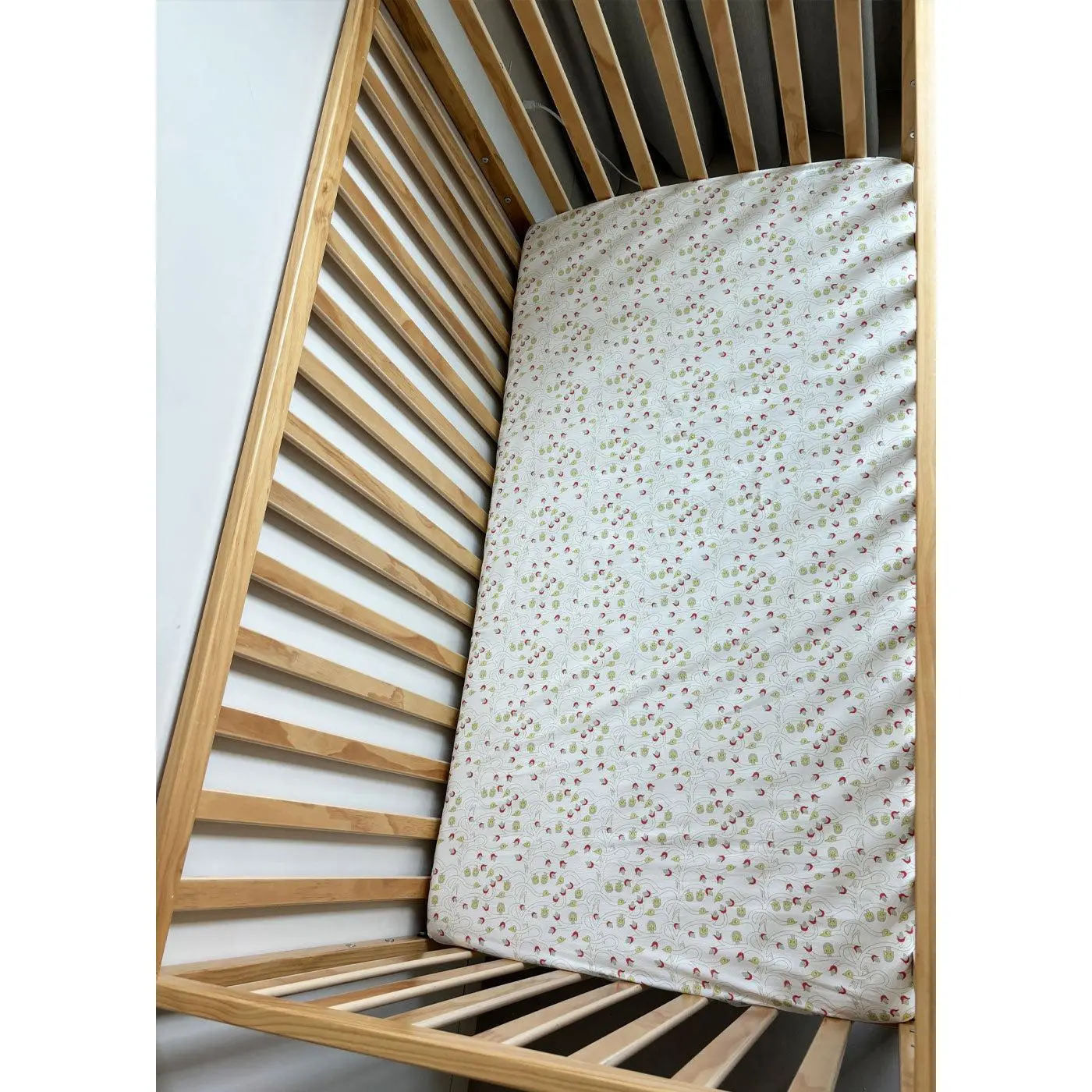 ORGANIC Crib Fitted Sheet - “Bird and Corn”