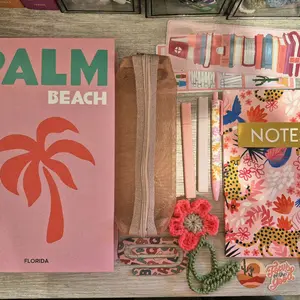 Pink Book Lover Stationary Set Decorative Book Theme Notebooks and Decorative Accessories