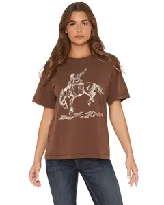 Shyanne Women's Cowboy Horse Short Sleeve Boyfriend Graphic Tee - Srho25t6-Bn