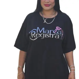 Marca Registrada Fitted Tee Oversized Fit Crewneck Tshirt for Women One Size Fits All Summer Streetwear Top Casual Womenswear