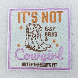 It's Not Easy Being A Cowgirl Embroidered HAT/POCKET Patch