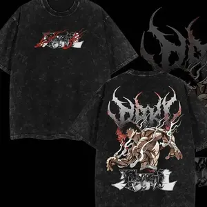 Baki Core Vintage Unisex Oversize Anime Manga Acid Washed Lightweight Cotton T-shirt, Anime Merch, Gift For Anime Fan, Weeaboo KI1