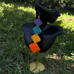Yarn stainless earrings