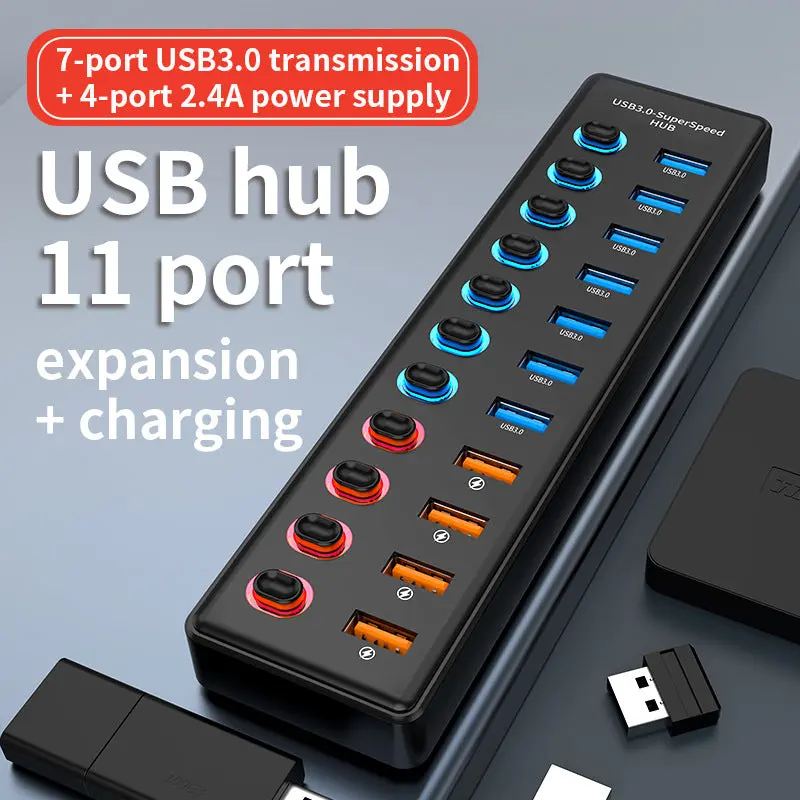 11-in-1 USB 3.1 Hub Docking Station for Laptops