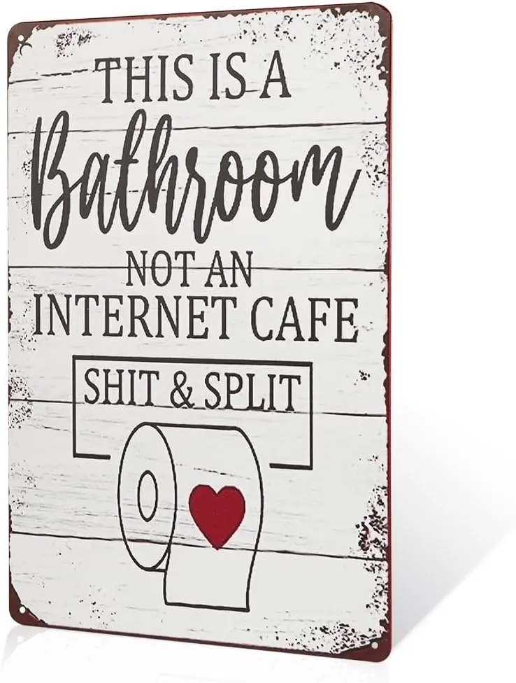 Bathroom Decor Sign, Not an Internet Cafe Toilet Paper Wall Art, Home Decoration