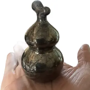 Pyrite Hulu Carving 0.26 LB Wealth Protection Stone Solid Display Piece Collector Crystal for Abundance Prosperity and Energy Containment ideal choice rock shop energy protection crystalscarving