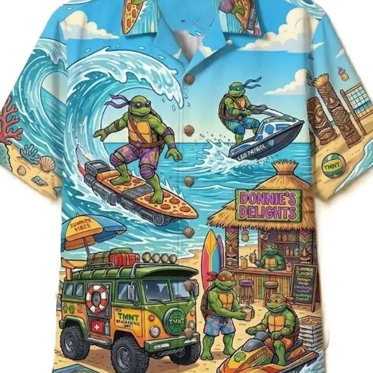 Teenage Mutant Ninja Turtles Summer Beach Hawaiian Gift For Family, Friends, Fans
