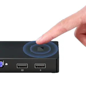 VGA HDMI Dual Interface KVM Switch Video Screen Splitter Keyboard Mouse Printer Sharing