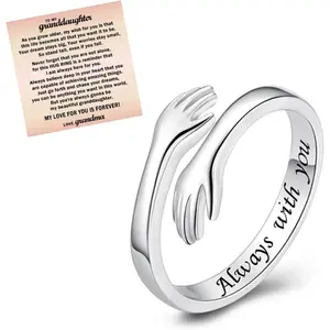 To My Granddaughter Hug Ring - Always With You Grandma Gift