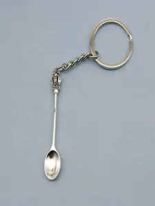 Creative Crown Spoon Keychain, Cute Mini Metal Key Ring, Geometric Pattern, Casual Style, All Seasons, Unique Gift Idea, Key Charms