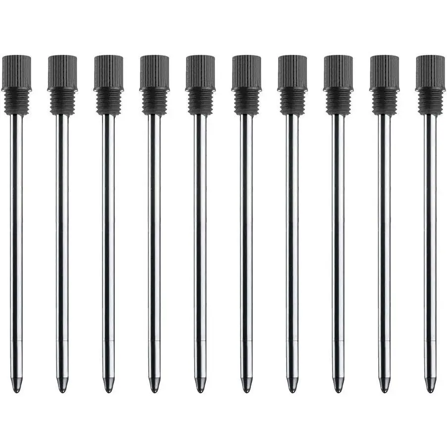 Black Ink Refills (10 ), Replaceable Pen Refills, 2.75 inch (70 mm) Ballpoint Pens Refills, 1mm Medium Tips - Black
