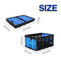 60L Portable Collapsible Storage Crate (Blue)