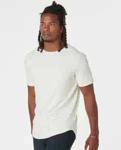 Aviation Tee Curved Hem Natural White , Medium