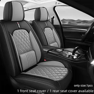 Universal Breathable PU Leather Car Seat Covers, Car Seat Protectors with Lumbar Support, Luxury Full Vehicle Dustproof Pad, Post-Install Fit for 95% Cars and Suvs