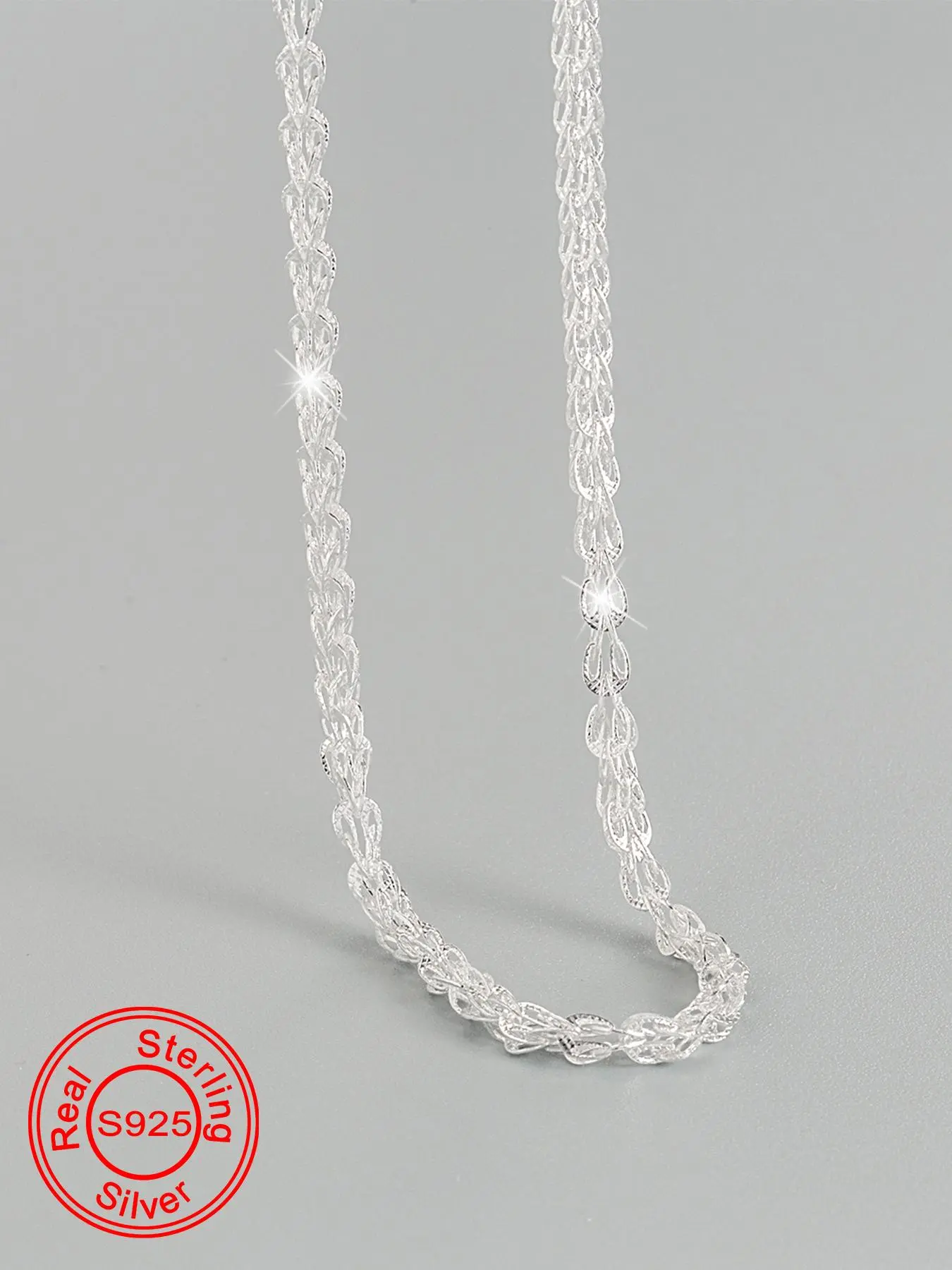 925 Sterling Silver Women's Elegant Chain Necklace, Exquisite Trendy Choker, Chic Gorgeous Jewelry As Gift for Girlfriend