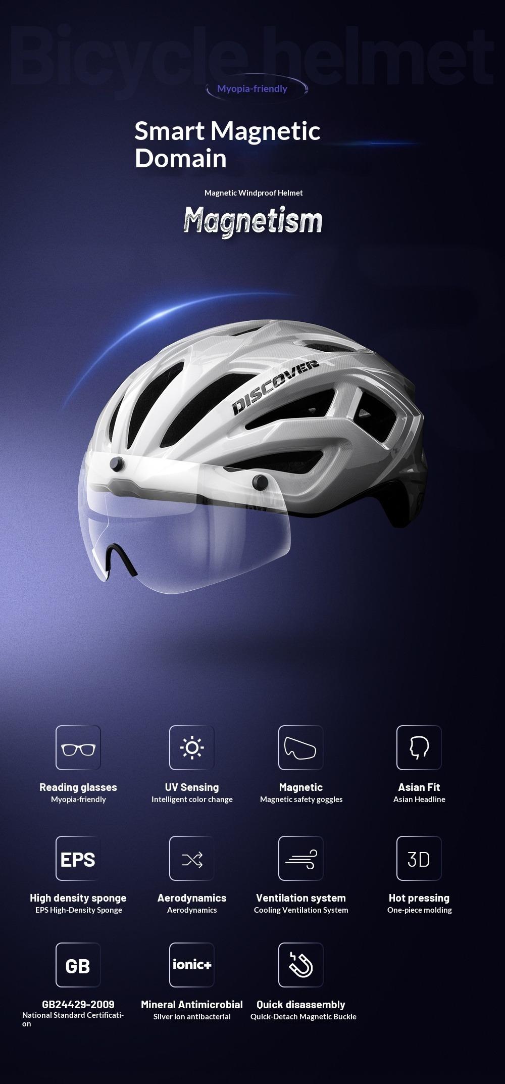 EVR New Magnetic Color‑Changing Cycling Helmet with Visor for Road Bikes — Outdoor Safety Helmet DIS (Item No.: TK2412)