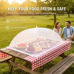 Dining table cover Household kitchen folding dining table cover New dust-proof and fly-proof meal cover Leftovers food net cover
