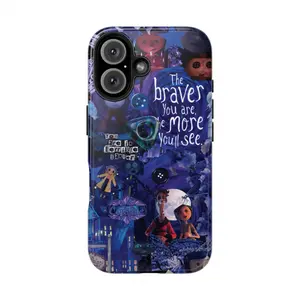 Movie Collage Phone Case – Portal Scene, Button-Eyed Characters & Gothic Fantasy Aesthetic for iPhone 16–11 Pro Max, Galaxy S25–S21 Ultra