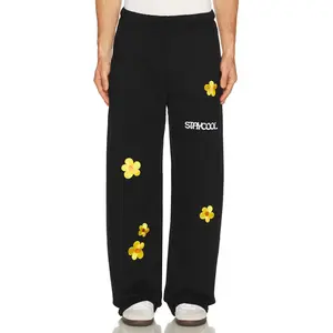 Stay Cool Sunflower Straight Sweatpants in Black