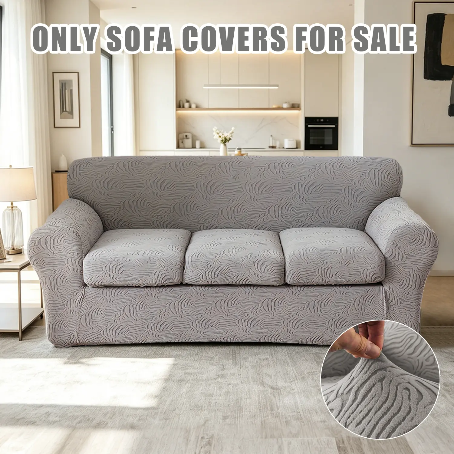 Stretch Soft Couch Cover for Dogs, Washable Elastic Pet Sofa Protector for 1/2/3 Seater Living Room Furniture with Separate Cushions