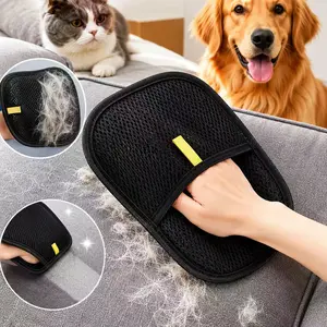 Reusable Pet Hair Remover Electrostatic Dog and Cat Hair Removal Gloves Durable Grooming Brush for Couch Furniture Carpet Car Seat