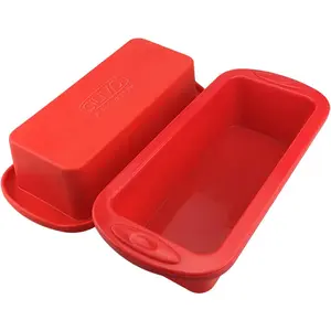 Silicone Bread and Loaf Pans (2 Pack) - Nonstick Silicone Baking Mold for Homemade Loaf, Bread and Meatloaf - 8.9x3.7x2.5 inch