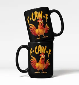 Funny F-Caw-F Chicken Coffee Mug Inappropriate Rooster Humor Cup Gag Gift for Him Her Chicken Lover Farm Animal Hilarious Coffee Gift
