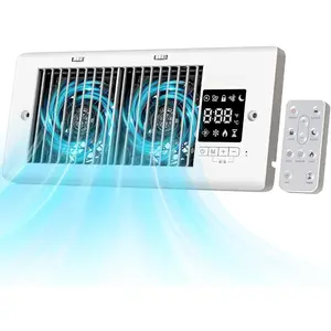 Register Booster Fan, 4" x 10" Register Holes, 180 Adjustable Grille Vent Fan Booster, Improves Heating & Cooling Vents, Quiet 140 CFM, Panel & Remote Control for Room, Floor, Wall, White