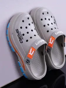 Men's Trendy Hollow-Out Shoes, Soft Eva Sole, Outdoor Wear, Summer Beach Slippers, Comfortable Slip-On Sandals, Casual Fashion Footwear