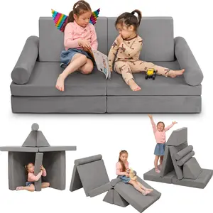 Scabine Small Children's Sofa – Modular Play Couch for Playroom & Bedroom, Instant Expansion, Comfortable & Fun Design Furniture Lounge
