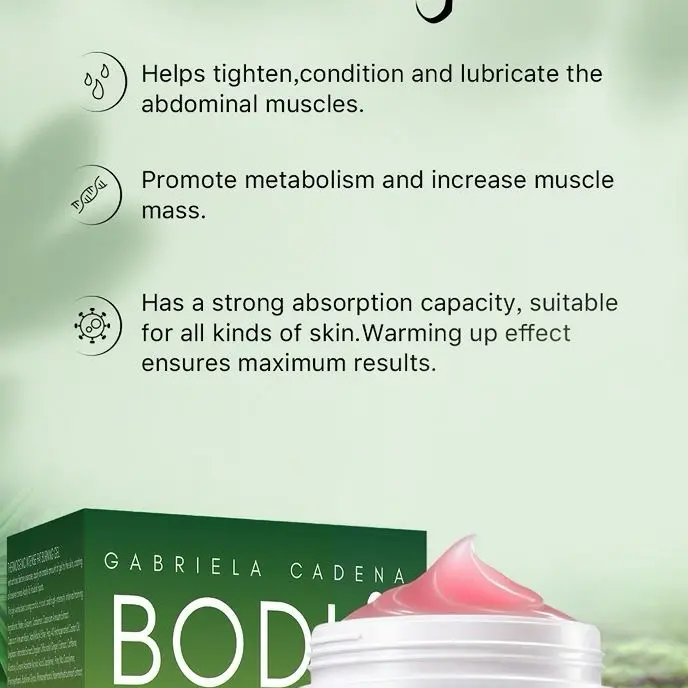 Gabriela Cadena BODI Shape Toning Sweat Cream - Hot Cream for Workout Helps Tighten Condition and Lubricate Abdominal Muscles Promotes Sweat