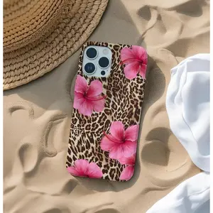 Leopard & Pink Hibiscus Phone Case, Tropical Floral, Animal Print Cover,phone Case Suitable for Iphone 11/12/13/14/15/16/17 Pro Promax Plus Air