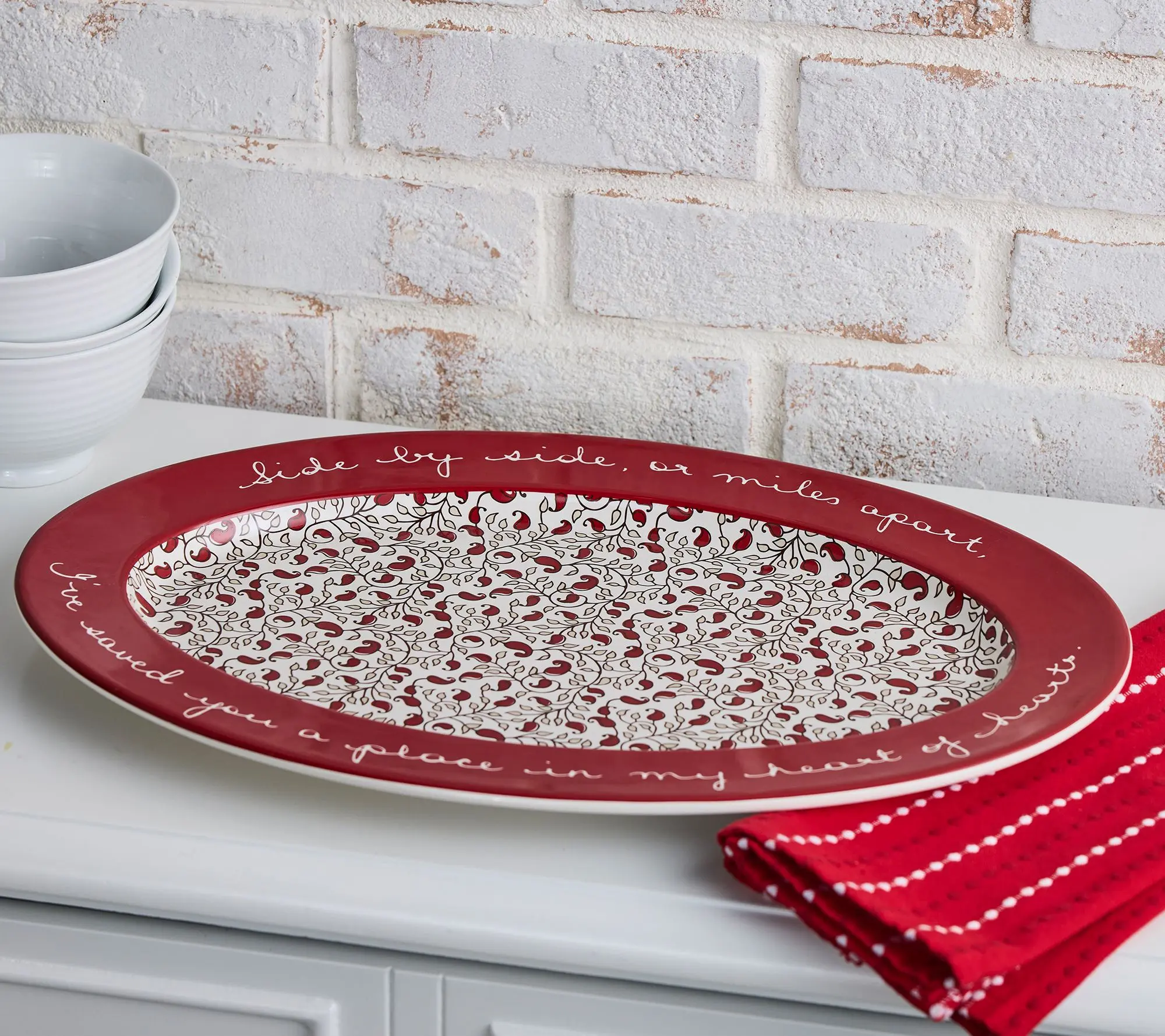 Aarti Sequeira Side By Side, or Miles Apart Serving Platter Aarti Sequeira Side By Side, or Miles Apart Serving Platter