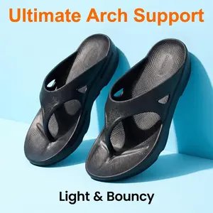 MD Men's Flip Flops Thong Cushion Sandals Toepost Slippers - EVA Lined Insole, Non-Slip Outsole, Comfortable & Lightweight Walking Shoes