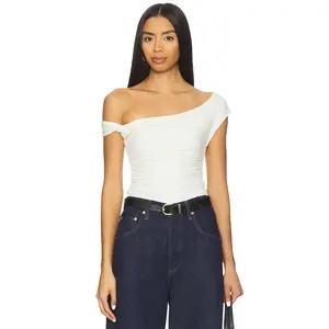WeWoreWhat Twisted Off The Shoulder Top in Ivory