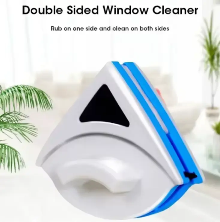 Double-Sided Magnetic Window Squeegee Cleaner - Free & Scratch-Free Glass Cleaning Tool with Loop Handle, Compatible with 3-8mm Single-Layer Glass (0.12-0.31in) - Ideal for Home, Kitchen, Bathroom, Shower Doors & Mirrors - Durable Plastic Design wit