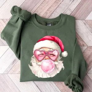 Santa Bubble Gum Christmas Sweatshirt, Christmas Santa Shirt, Christmas Bubble Gum Shirt, Santa Claus Christmas Shirt, Funny Santa Shirt Funny Hoodie And Classic Sweatshirt For Ladies And Mens