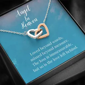 Interlocking Hearts Necklace, Angel In Heaven,  Grief/Sympathy Gift, Sympathy/Grief Necklace, Miscarriage Gift, Encouragement Gift,