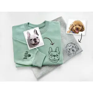 Custom Pet Embroidered Sweatshirt,Embroidered Pet Face&Name Sweatshirts,Custom Dog Portrait,pet hoodie,Perdog sweatshirt,Mummy Dog's Gift