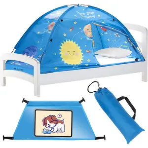Twin Bed Tent for Kids Indoor Fort - Magical Dream Tents for Boys Pop Up Toddler Bed Canopy for Girls Bunk Bed Tent for Top Bunk - Sensory Sleep Pod for Kids Educational