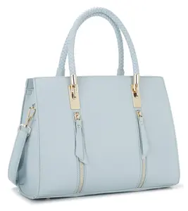 LA TERRE Tassel Accent Structured Satchel Bag - Women's Convertible Top Handle Bag